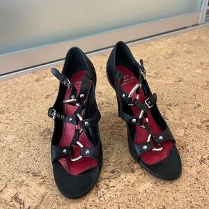 Moschino Black Heels w/ Silver detail